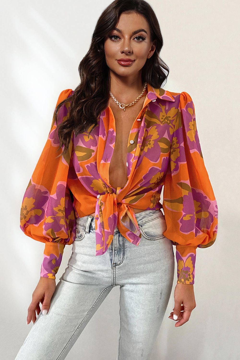 Double Take Flower Shirt