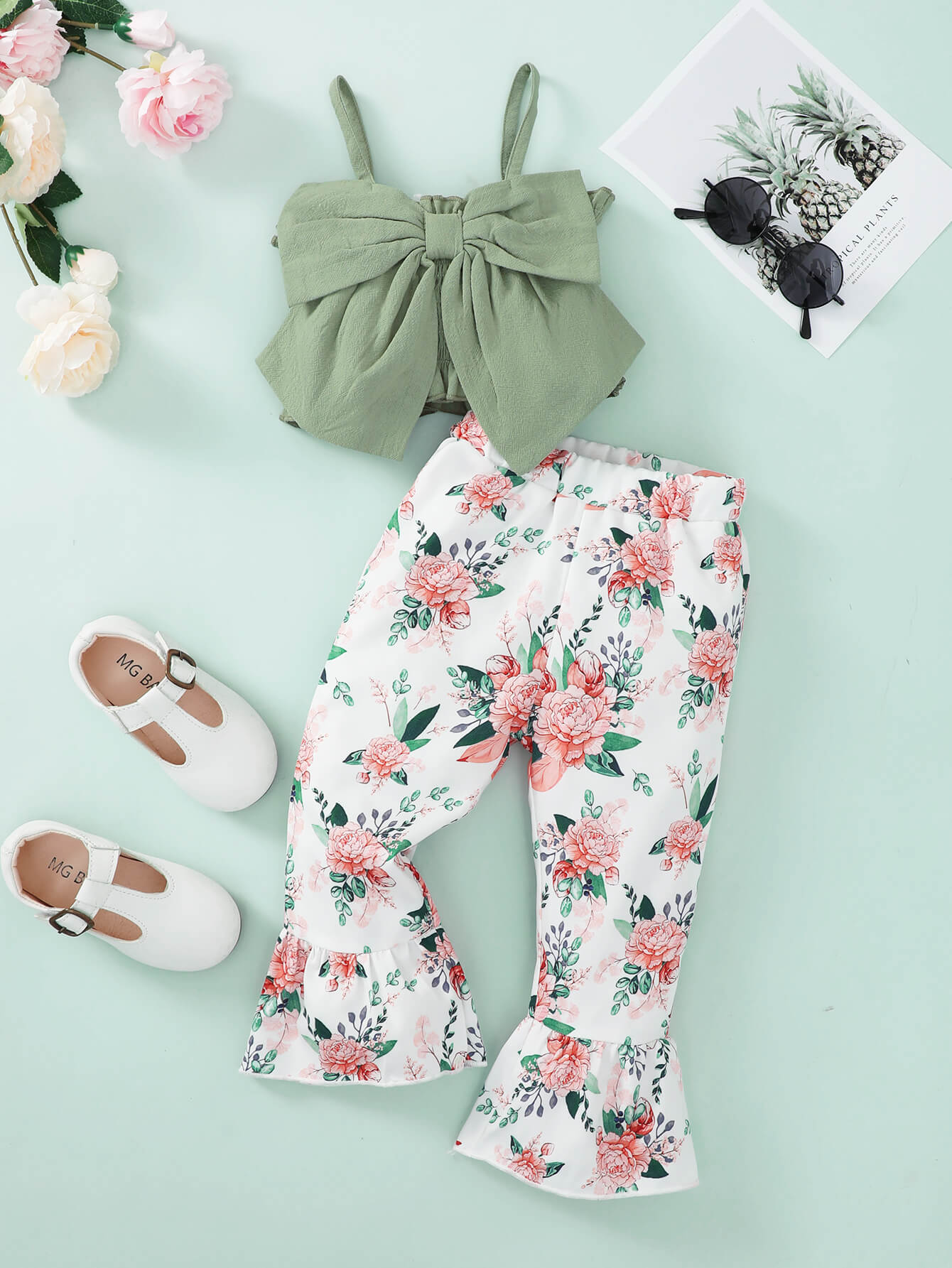 Sage Floral Pant Set