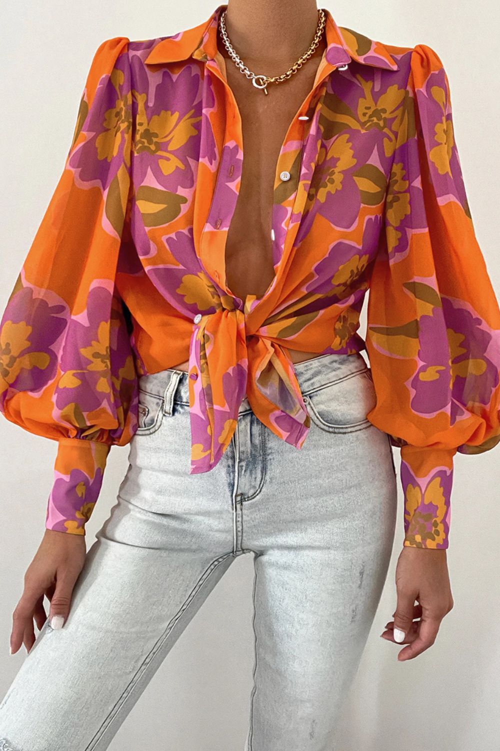 Double Take Flower Shirt