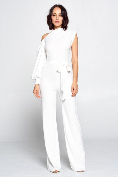 Lets Talk Business Jumpsuit in White