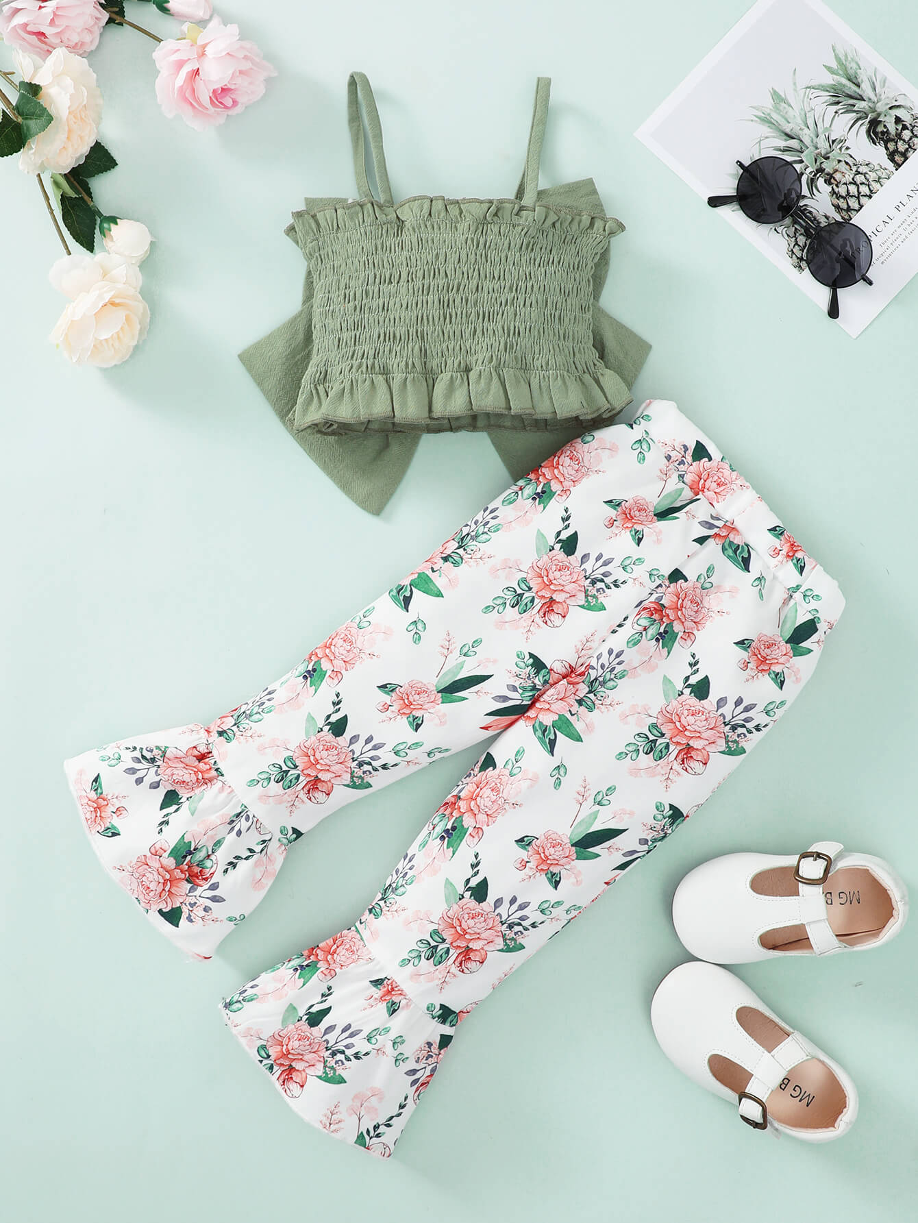 Sage Floral Pant Set